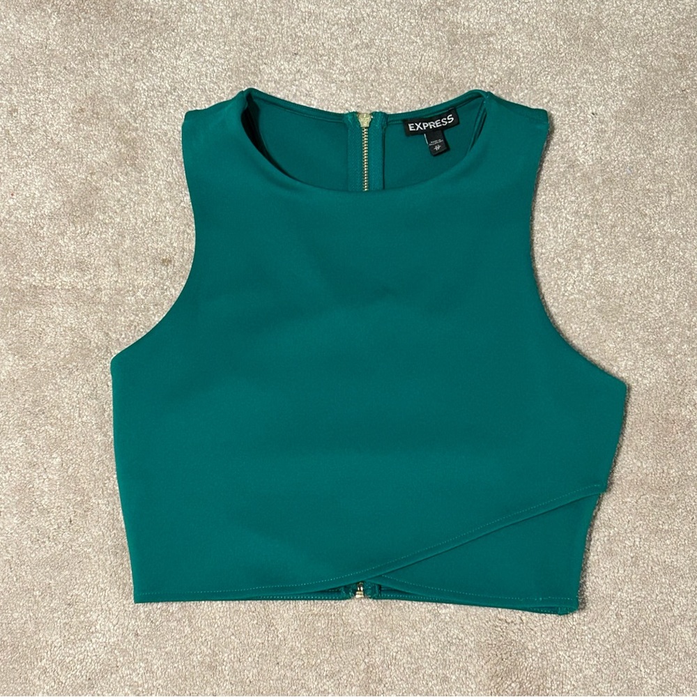 Express Emerald Green Cutout Croptop